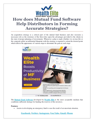 How does Mutual Fund Software Help Distributors in Forming Accurate Strategies