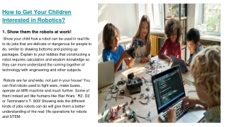 How to Get Your Children Interested in Robotics_