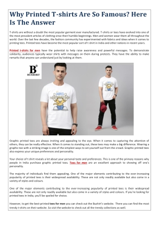 Why Printed T-shirts Are So Famous - Here Is The Answer