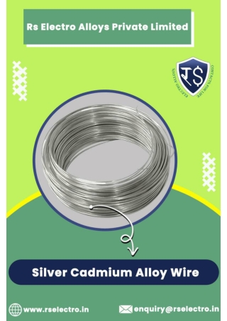 Silver Cadmium Alloy Wire Manufacturers India - PDF