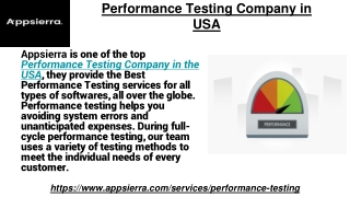 Performance Testing Company in the USA