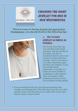 Choosing The Right Jewelry for Men in New Westminster