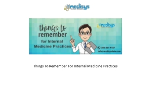 Things To Remember For Internal Medicine Practices