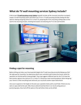 Best TV Wall Mounting Services Sydney