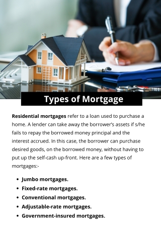 Types of Mortagage