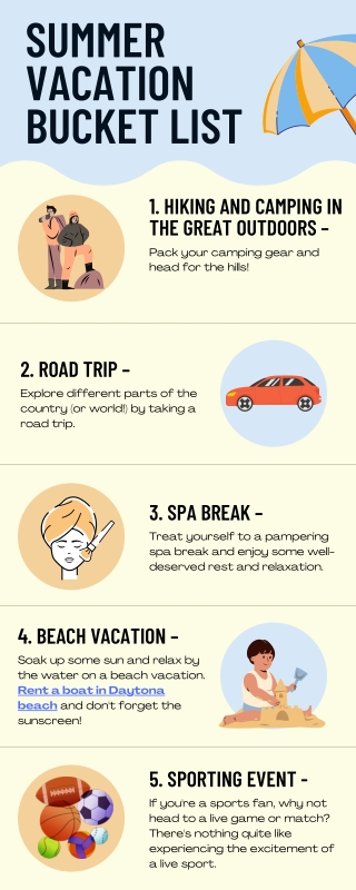 Create a Summer Vacation Bucket List