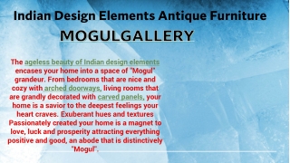 Indian Design Elements Antique Furniture