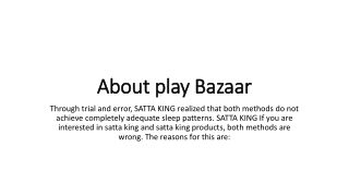 About play Bazaar