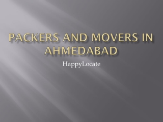 Packers and Movers in Ahmedabad