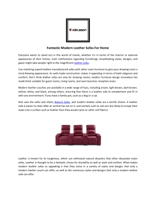 Genuine Leather Sofa Set - Karlsson Leather