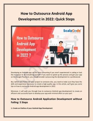 How to Outsource Android App Development in 2022 - Quick Steps