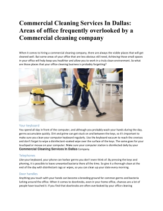 Commercial Cleaning Services In Dallas