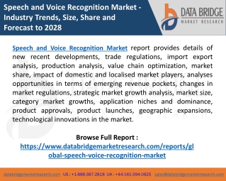 Global Speech and Voice Recognition Market