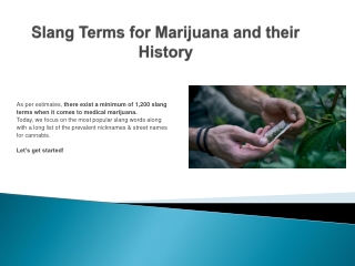 Slang Terms for Marijuana and their History