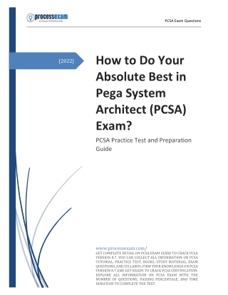 How to Do Your Absolute Best in Pega System Architect (PCSA) Exam?