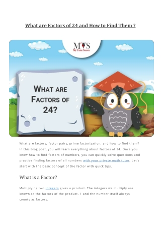 What are Factors of 24 and How to Find Them