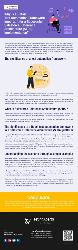 Why is a Retail Test Automation Framework Important For A Successful SFRA?
