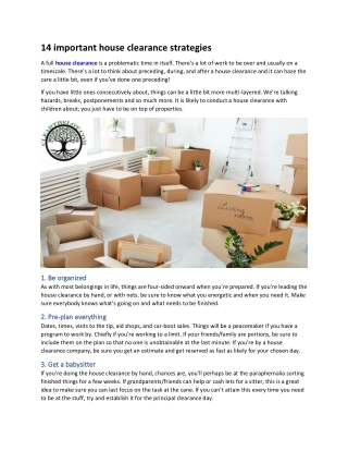 14 important house clearance strategies