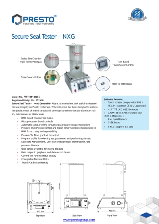 Best Secure Seal Tester use for the seal integrity of glass and plastic