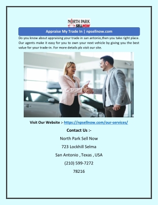 Appraise My Trade In | npsellnow.com