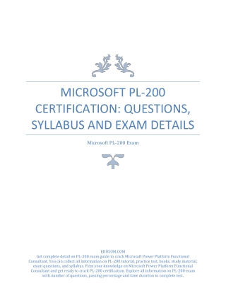 Microsoft PL-200 Certification: Questions, Syllabus and Exam Details