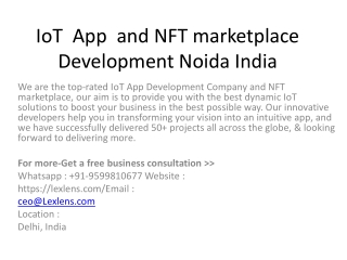 IoT  App  and NFT marketplace Development Noida India