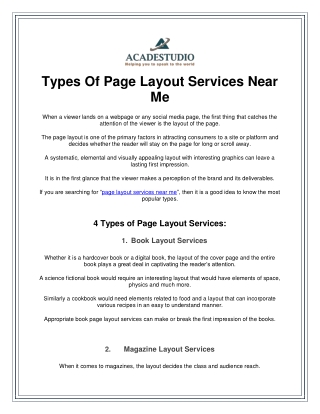 Types Of Page Layout Services Near  Me