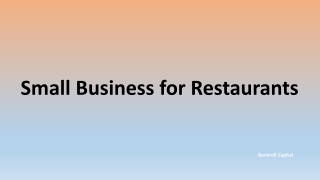Small Business for Restaurants