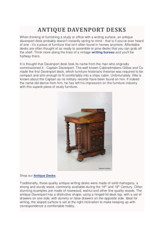 ANTIQUE  OAK DESKS