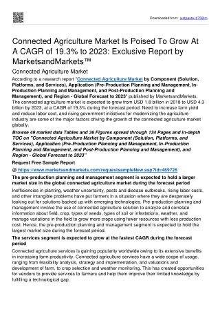 Connected Agriculture Market To Reflect Impressive Growth Rate Worth USD 4.31 bn