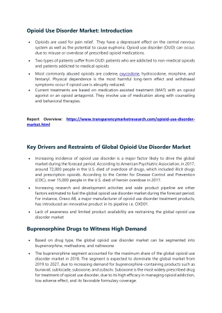 Opioid Use Disorder Market
