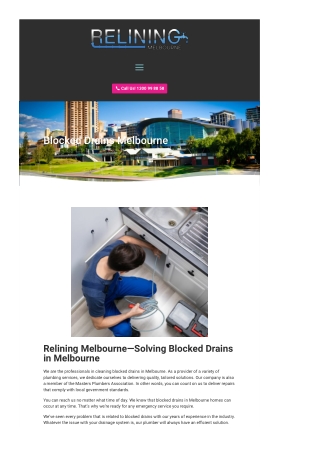 Blocked Drains Melbourne