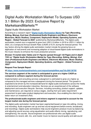 Digital Audio Workstation Market Grow drastically at USD 3.1 billion By 2023