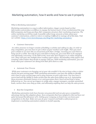 B2C Marketing Automation