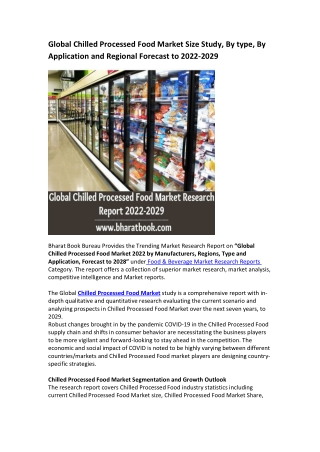 Global Chilled Processed Food Market Research Report 2022-2029