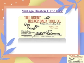 Vintage Disston Hand Saw