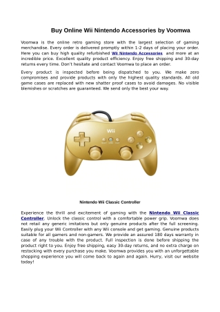 Buy Olline Wii Nintendo Accessories by Voomwa