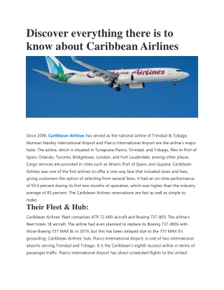 Discover everything there is to know about Caribbean Airlines