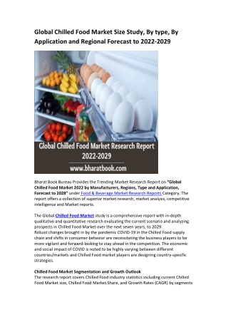 Global Chilled Food Market Research Report 2022-2029
