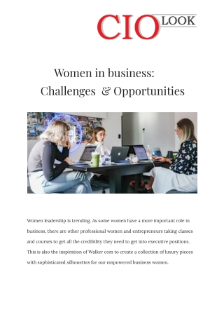 Women in business-Challenges & Opportunities