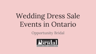 Bridal Sale Event Ontario