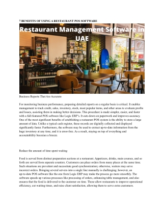 Restaurant Management Software in UAE