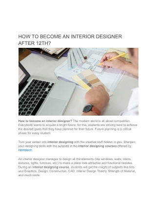 HOW TO BECOME AN INTERIOR DESIGNER AFTER 12TH