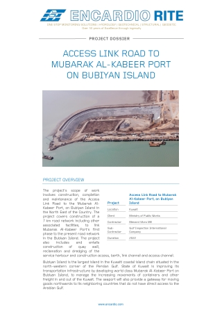 Access Link to Mubarak Al-Kabeer Port Kuwait Case Study