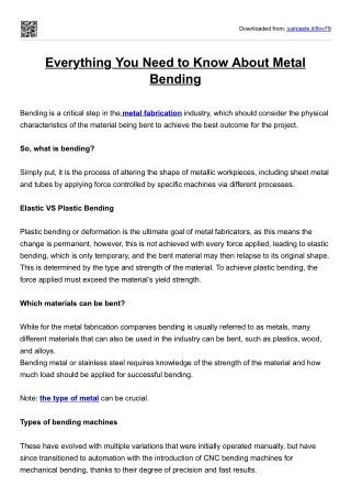 Everything You Need to Know About Metal Bending