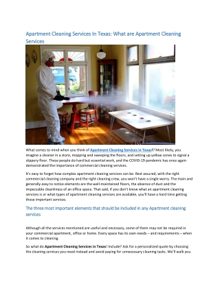 Apartment Cleaning Services In Texas