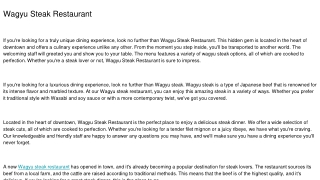 Wagyu Steak Restaurant
