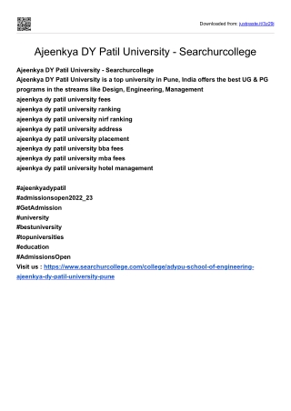 Ajeenkya DY Patil University - Searchurcollege