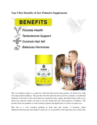Top 5 Best Benefits of Saw Palmetto Supplements