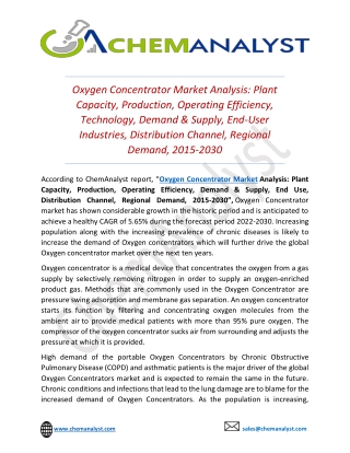 Oxygen Concentrator Market Analysis Report